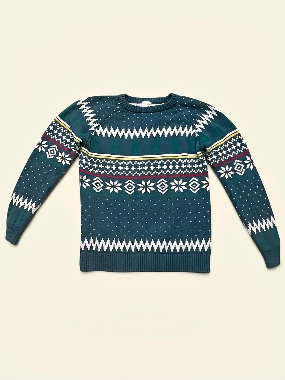 Hanna Andersson Fair Isle Crewneck Sweater Green kids size 10